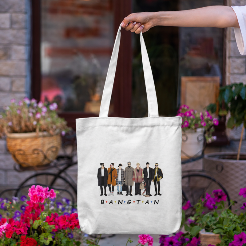 Bangtan K-Pop Inspired Canvas Tote Bag