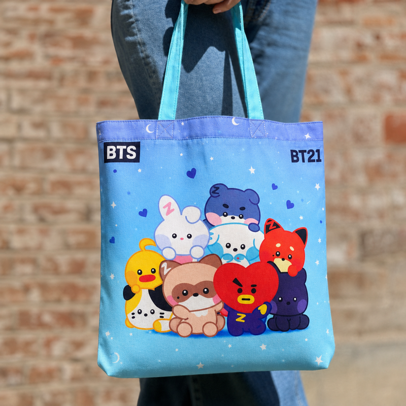 BT21 Inspired K-Pop Cartoon Canvas Tote Bag